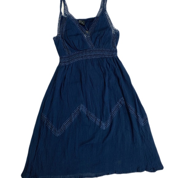 Cotton Dress Navy Blue - Picture 2 of 5